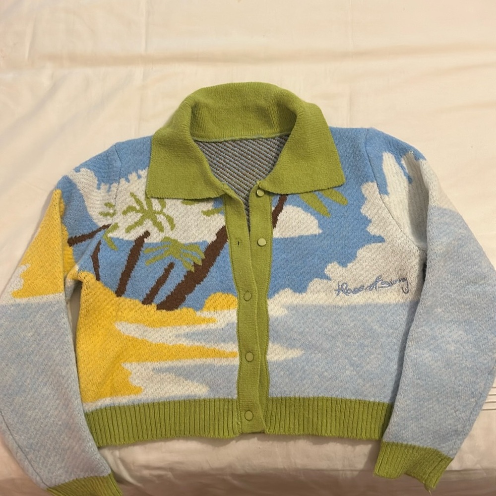 House of Sunny Palm Tree Cardigan